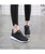 Women's black stripe block casual shoe sneaker 02