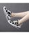 Women's black white pattern flower print shoe sneaker 04