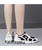 Women's black white pattern flower print shoe sneaker 12