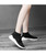 Women's black stripe check texture sock like flyknit shoe sneaker 06