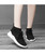 Women's black stripe check texture sock like flyknit shoe sneaker 07