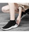 Women's black stripe check texture sock like flyknit shoe sneaker 09
