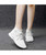 Women's white stripe check texture sock like flyknit shoe sneaker 05
