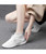 Women's white stripe check texture sock like flyknit shoe sneaker 10