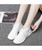 Women's white stripe check texture sock like flyknit shoe sneaker 11