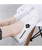 Women's white black floral pattern print lace up shoe sneaker 08