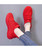 Women's red textured flyknit casual shoe sneaker 02