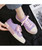 Women's purple signature print lace up canvas shoe sneaker 05