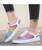 Women's multi color pattern vamp lace up shoe sneaker 04