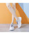 Women's white grey stripe casual shoe sneaker 06