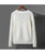 Men's white stripe texture button cardigan V opening style 02