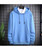 Men's blue simple plain color pull over hoodies