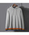 Men's grey multi color stripe hem pull over hoodies 01