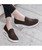 Women's brown flyknit texture pattern slip on rocker bottom sneaker 03