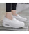 Women's white flyknit texture pattern slip on rocker bottom sneaker 05