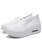 Women's white flyknit texture pattern slip on rocker bottom sneaker 10