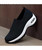 Women's black stripe slip on double rocker bottom sneaker 09