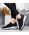 Women's black arrow texture double rocker bottom shoe sneaker 05