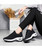 Women's black arrow texture double rocker bottom shoe sneaker 10