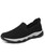 Women's black check texture casual slip on shoe sneaker 01