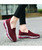 Women's red check texture casual slip on shoe sneaker 06