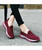 Women's red check texture casual slip on shoe sneaker 05