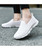 Women's white check texture casual slip on shoe sneaker 04