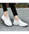 Women's white check texture casual slip on shoe sneaker 08