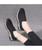 Women's black stripe texture casual slip on shoe sneaker 08