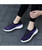 Women's black stripe pattern casual slip on shoe sneaker 08