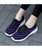 Women's black stripe pattern casual slip on shoe sneaker 07