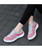Women's grey stripe pattern casual slip on shoe sneaker 02