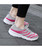 Women's grey stripe pattern casual slip on shoe sneaker 03