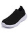 Women's black casual flyknit plain slip on shoe sneaker 01