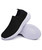 Women's black casual flyknit plain slip on shoe sneaker 09