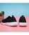 Women's black casual flyknit plain slip on shoe sneaker 08