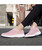 Women's pink casual flyknit plain slip on shoe sneaker 03