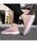 Women's pink casual flyknit plain slip on shoe sneaker 06