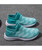 Women's light green cross stripe sock like entry slip on shoe sneaker 09