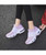 Women's pink white stripe flyknit slip on shoe sneaker 02