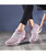 Women's pink white stripe flyknit slip on shoe sneaker 03