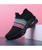 Women's black color stripe flyknit slip on shoe sneaker 09