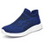 Women's blue texture pattern flyknit slip on shoe sneaker 01
