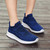 Women's blue texture pattern flyknit slip on shoe sneaker 05