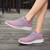 Women's pink texture pattern flyknit slip on shoe sneaker 03