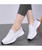 Women's white block stripe texture flyknit slip on shoe sneaker 08