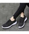 Women's black drawstring lace flyknit texture shoe sneaker 03