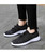 Women's black drawstring lace flyknit texture shoe sneaker 09