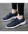 Women's navy drawstring lace flyknit texture shoe sneaker 02