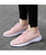 Women's pink drawstring lace flyknit texture shoe sneaker 07